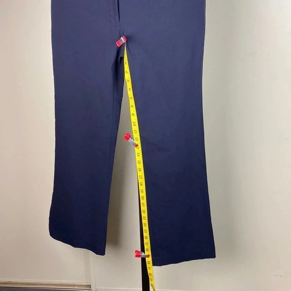 Navy blue office professional straight  leg womens flare leg pull on pants sz 10 - Picture 13 of 13